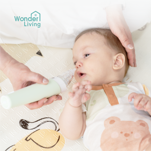 Wonderliving Electric Baby Nasal Aspirator with IPX6 Waterproof and Self-Cleaning