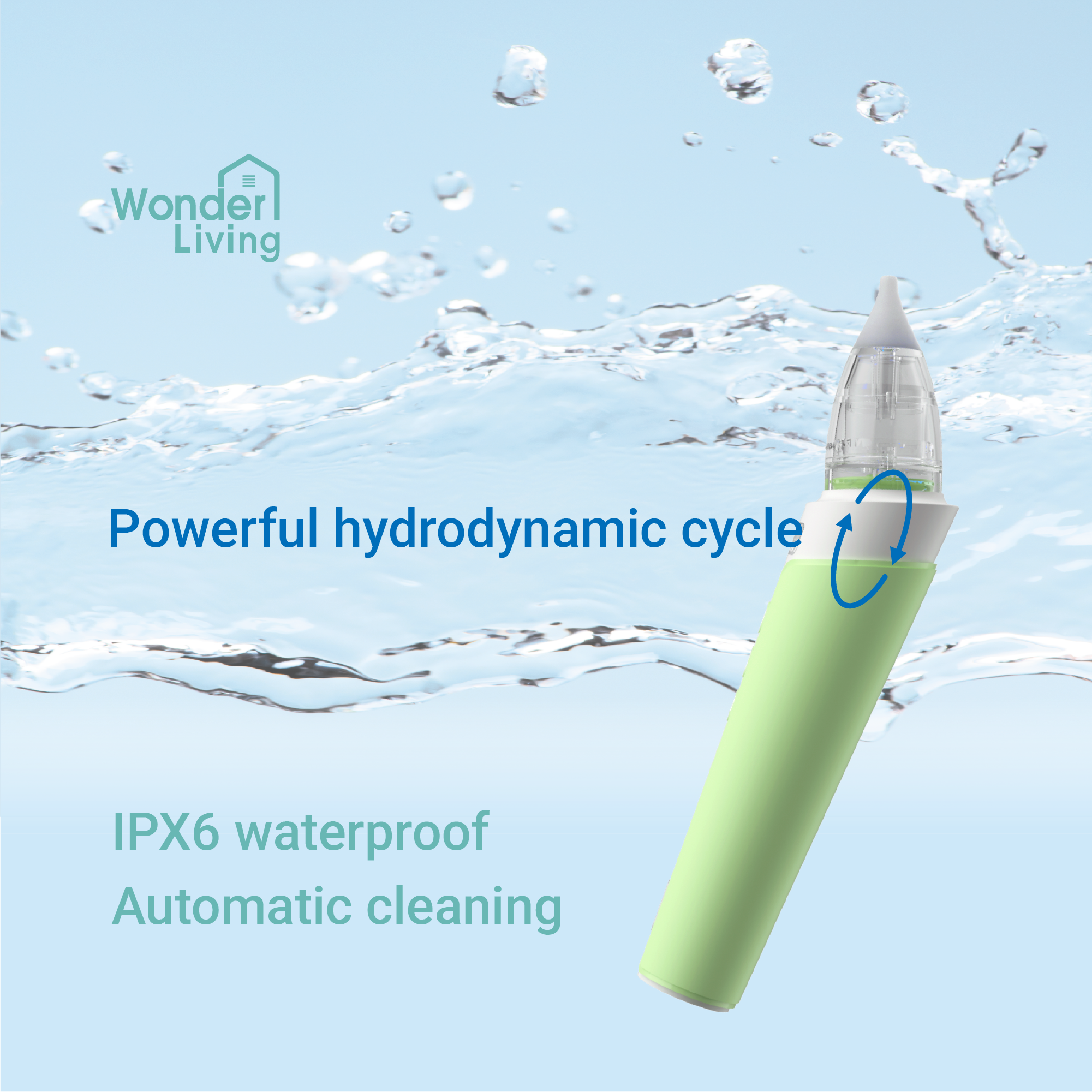 Wonderliving Electric Baby Nasal Aspirator with IPX6 Waterproof and Self-Cleaning