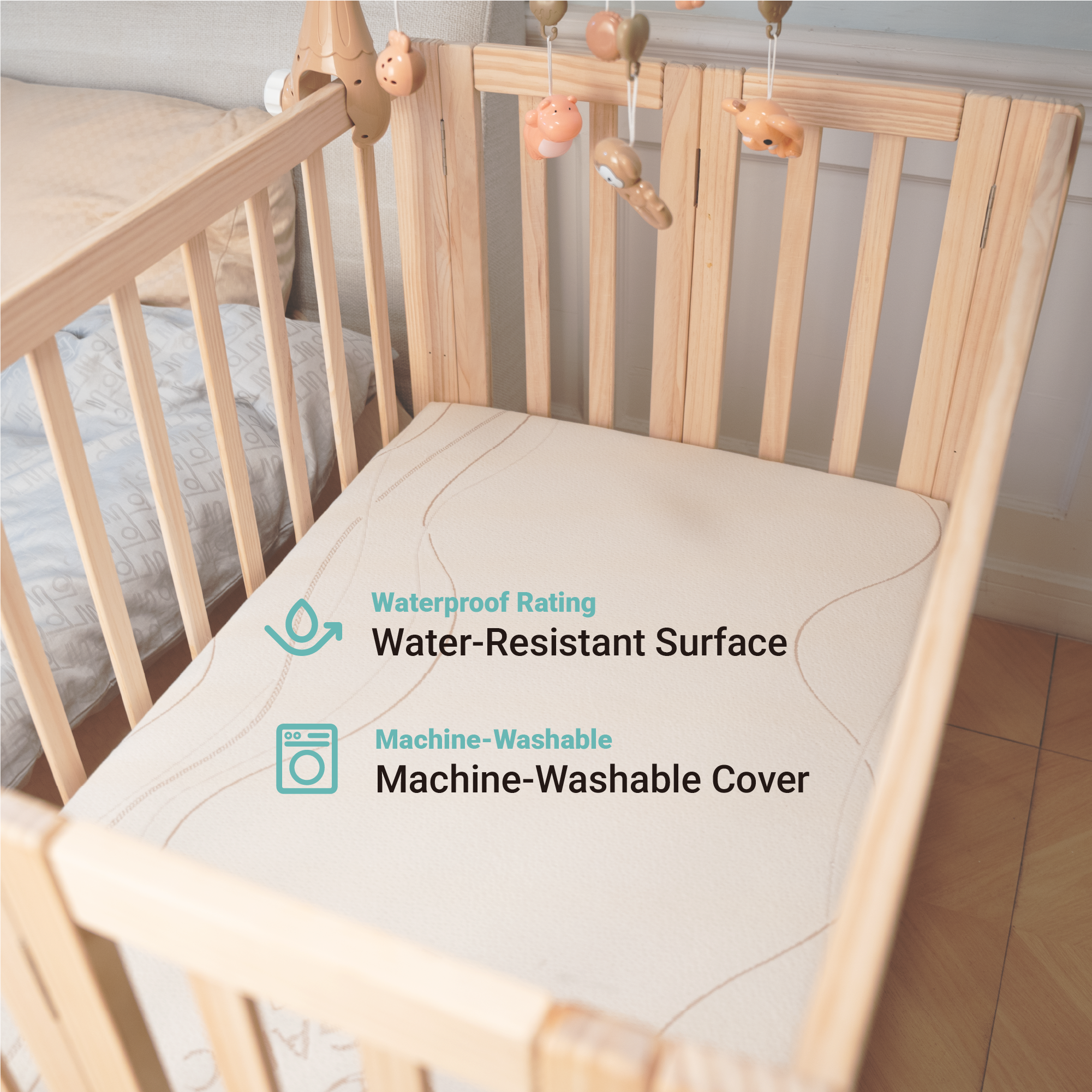 Wonderliving Classic Organic Waterproof Toddler Mattress