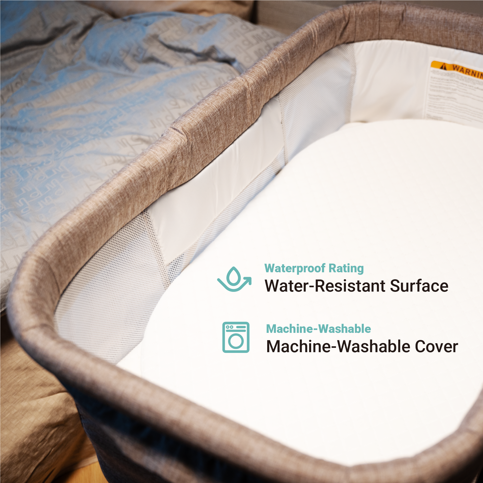 Wonderliving Waterproof Bassinet Mattress, Compatible with Dream On Me/Fisher-Price 